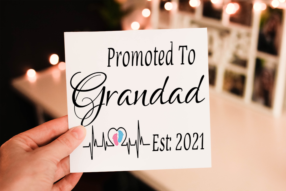 Promoted To Grandad New Baby Card, Card for New Baby - Click Image to Close